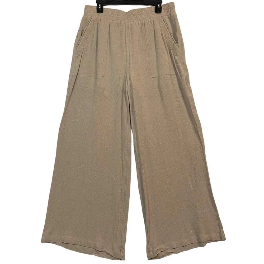 INC International Concepts Toasted Twine Wide Leg Resort Pants‎ Small NWOT